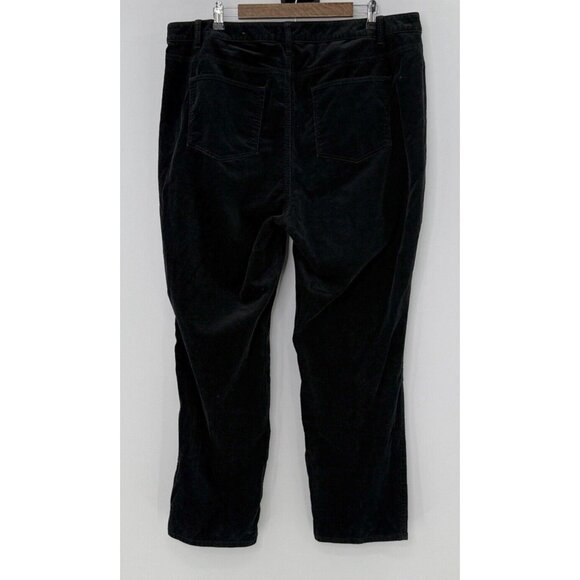 Talbots Plus Size‎ Black High-Waist Straight-Leg Curvy Corduroy Pants Sz 18W - Picture 2 of 9